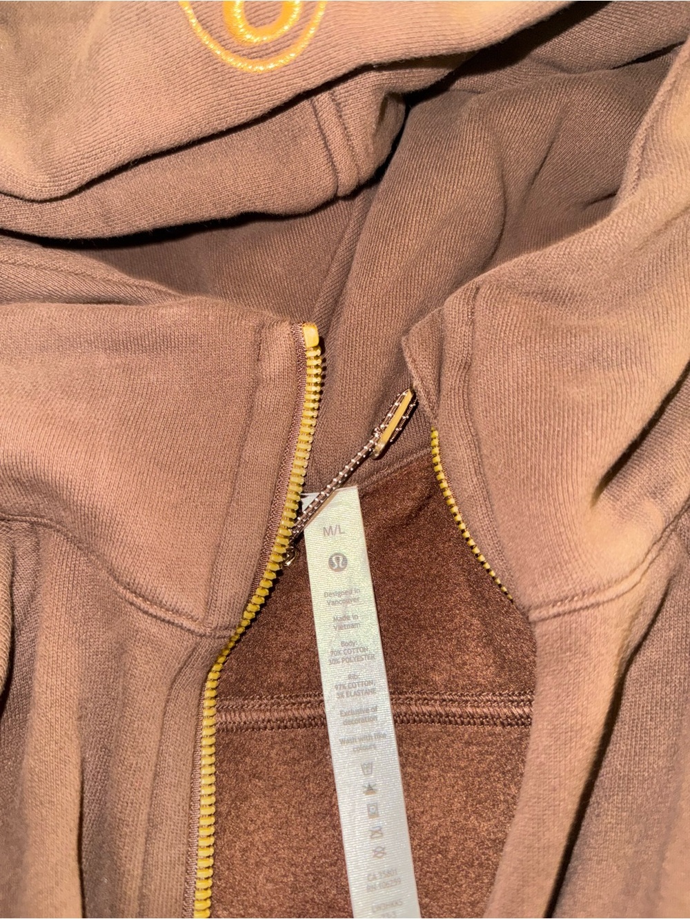 Lulu Scuba Zip-Up Hoodie with Gold Logo - Picture 2 of 3